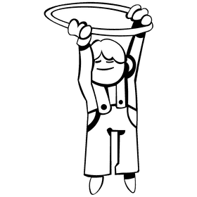 Hula hoop suspenders black and white clipart