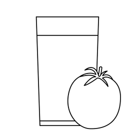 Tomato juice black and white clipart
