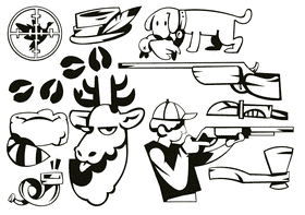 Hunting black and white vector