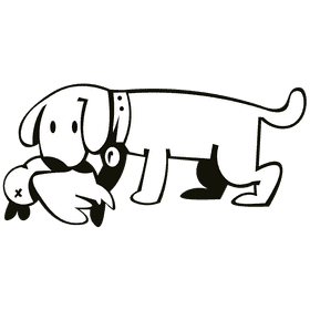 Hunting dog black and white clipart