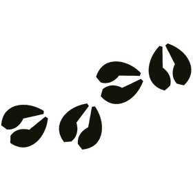 Hunting footprints black and white clipart