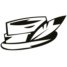 Hunting hat feather black and white clipart