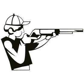 Hunting hunter black and white clipart