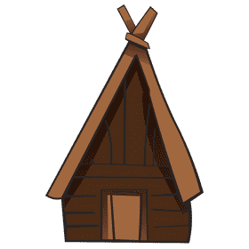 Hut peasant house clipart
