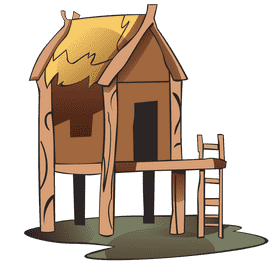Hut piles clipart