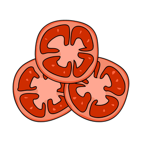 Tomato slices clipart