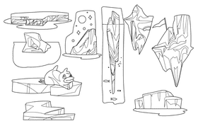 Iceberg black and white vector