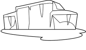 Iceberg big black and white clipart