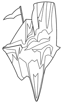 Iceberg flag black and white clipart