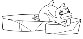 Iceberg penguin black and white clipart