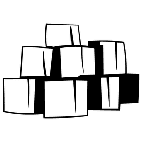 Ice cube cubes black and white clipart