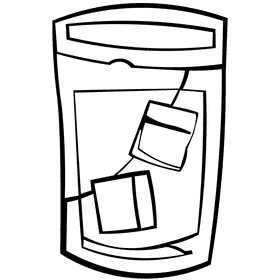 Ice cube glass black and white clipart