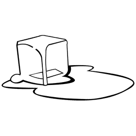Ice cube water black and white clipart
