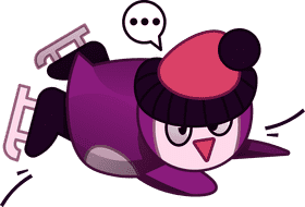 Ice skating fall clipart