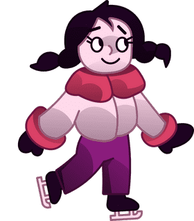 Ice skating girl clipart