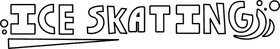 Ice skating black and white clipart