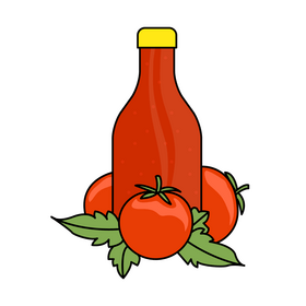Tomato juice bottle clipart