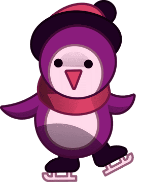 Ice skating penguin clipart