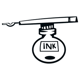 Ink ink and pen black and white clipart
