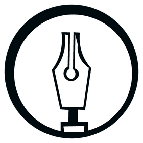 Ink pen head black and white clipart