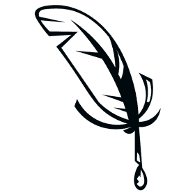 Ink quill black and white clipart