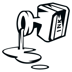 Ink spilled black and white clipart
