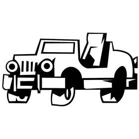 Jeep black and white clipart
