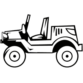 Jeep profile black and white clipart