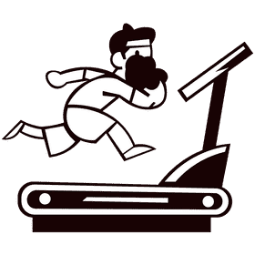 Jogging beard black and white clipart