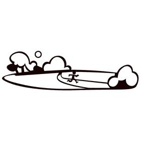 Jogging landscape black and white clipart