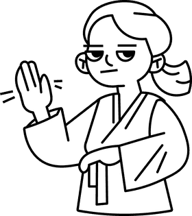 Karate bust black and white clipart