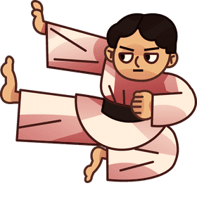 Karate jump clipart