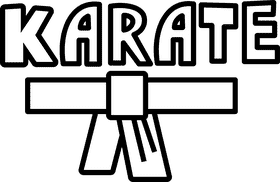 Karate karate black and white clipart