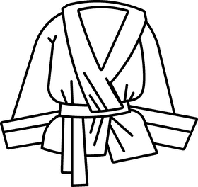 Karate kimono black and white clipart