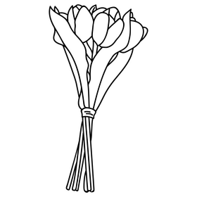 Tulip plant black and white clipart free download