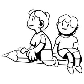 Kindergarten pancil black and white clipart