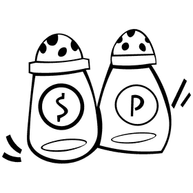 Kitchen salt pepper black and white clipart