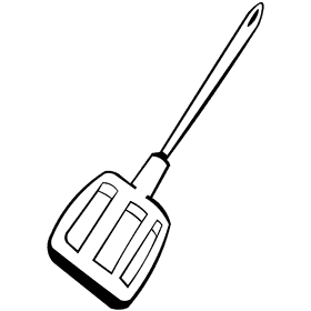 Kitchen spatula black and white clipart
