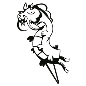 Kite dragon black and white clipart