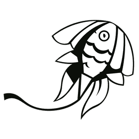 Kite fish black and white clipart