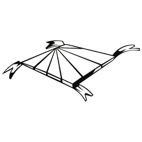 Kite horizontal black and white clipart