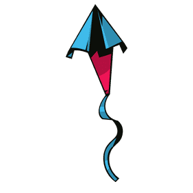 Kite one stripe clipart