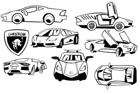 Lamborgini black and white vector