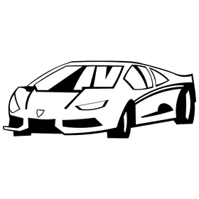Lamborgini black black and white clipart