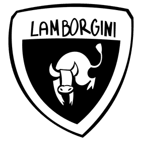 Lamborgini logo black and white clipart