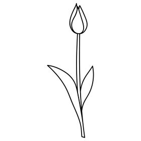 Tulip plant black and white clipart free download