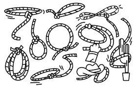 Lasso black and white vector