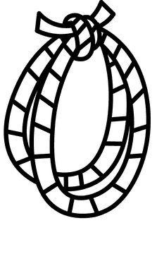 Lasso double black and white clipart