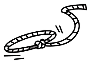 Lasso fall black and white clipart