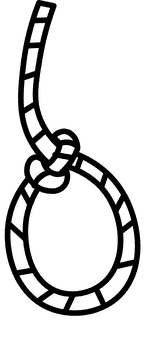 Lasso hang black and white clipart